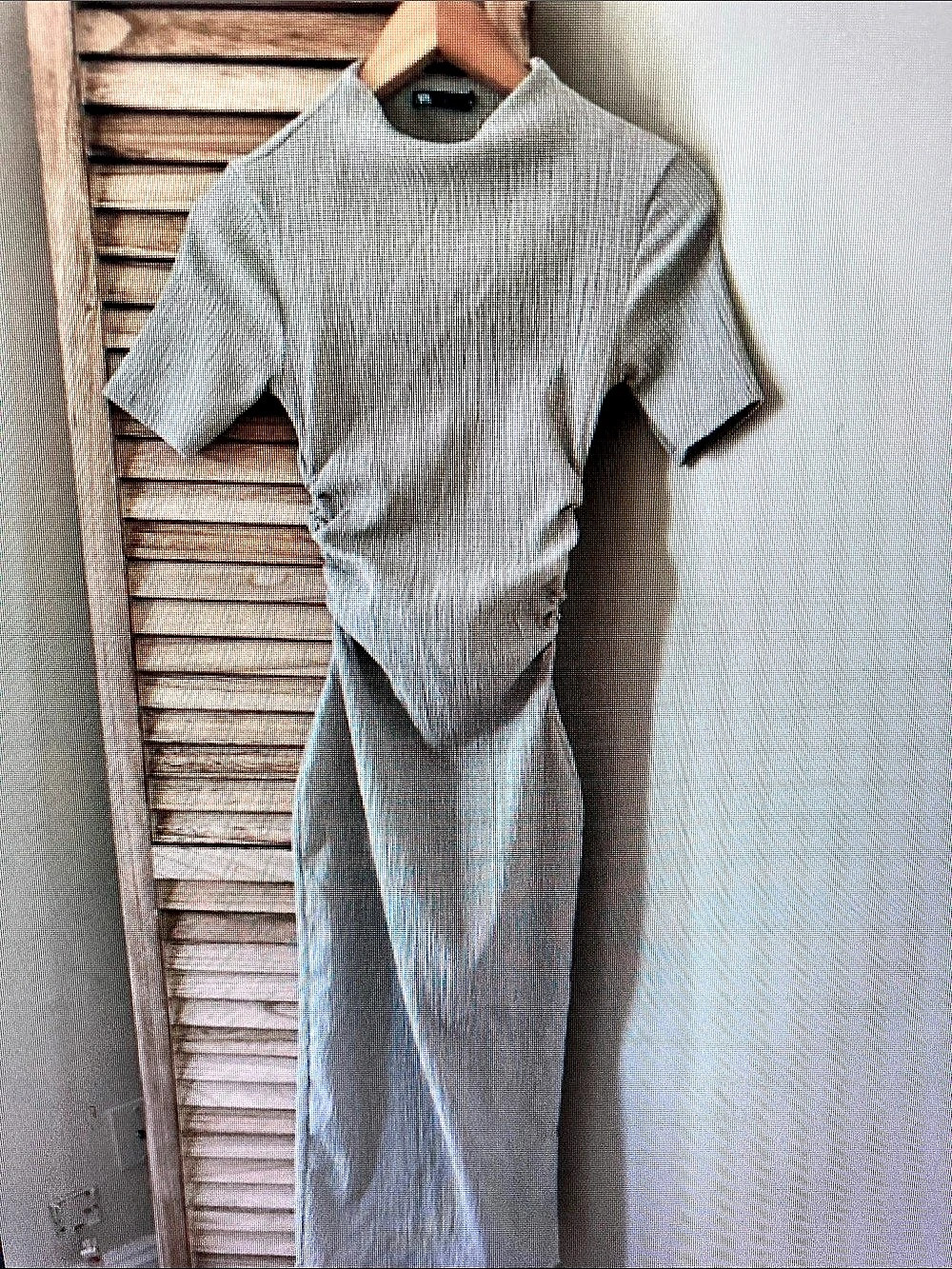 Striped Gray Maxi Dress